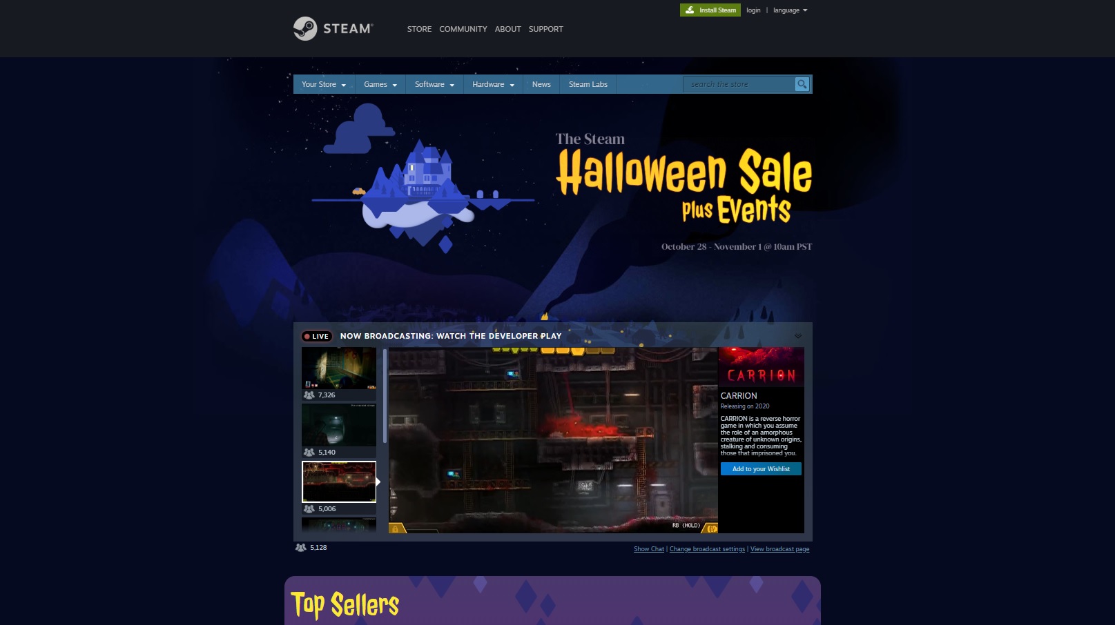 Steam launches Halloween sale VGC