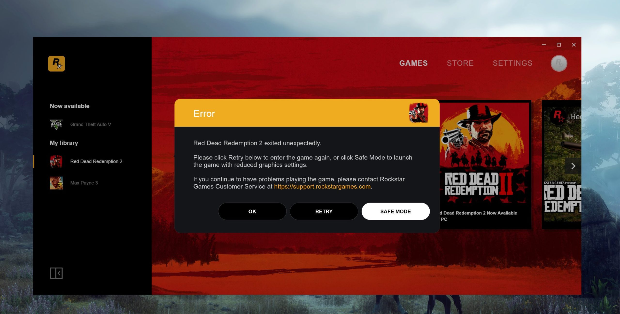 rockstar game launcher failed to initialize