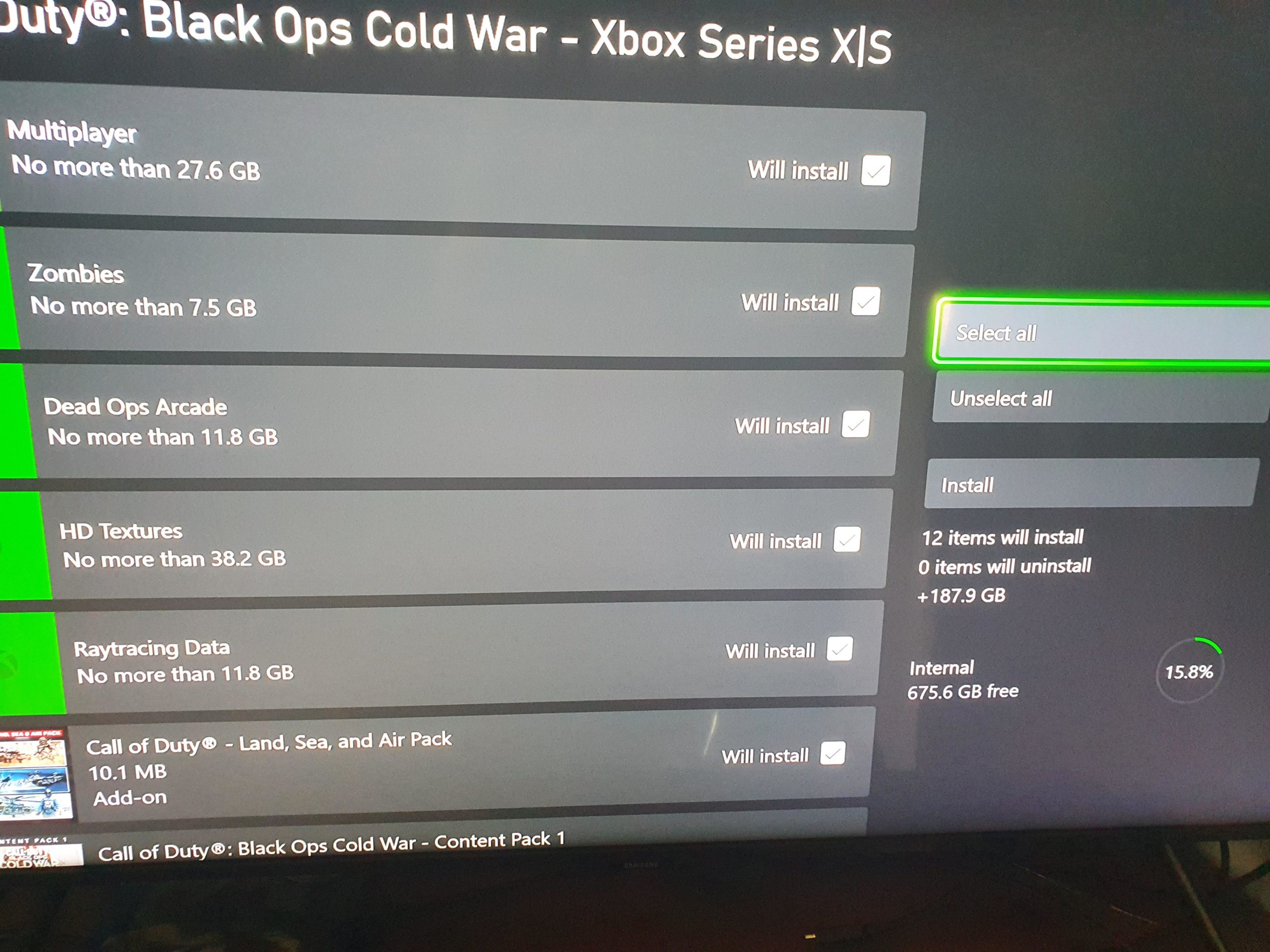 cold war campaign not installed ps4