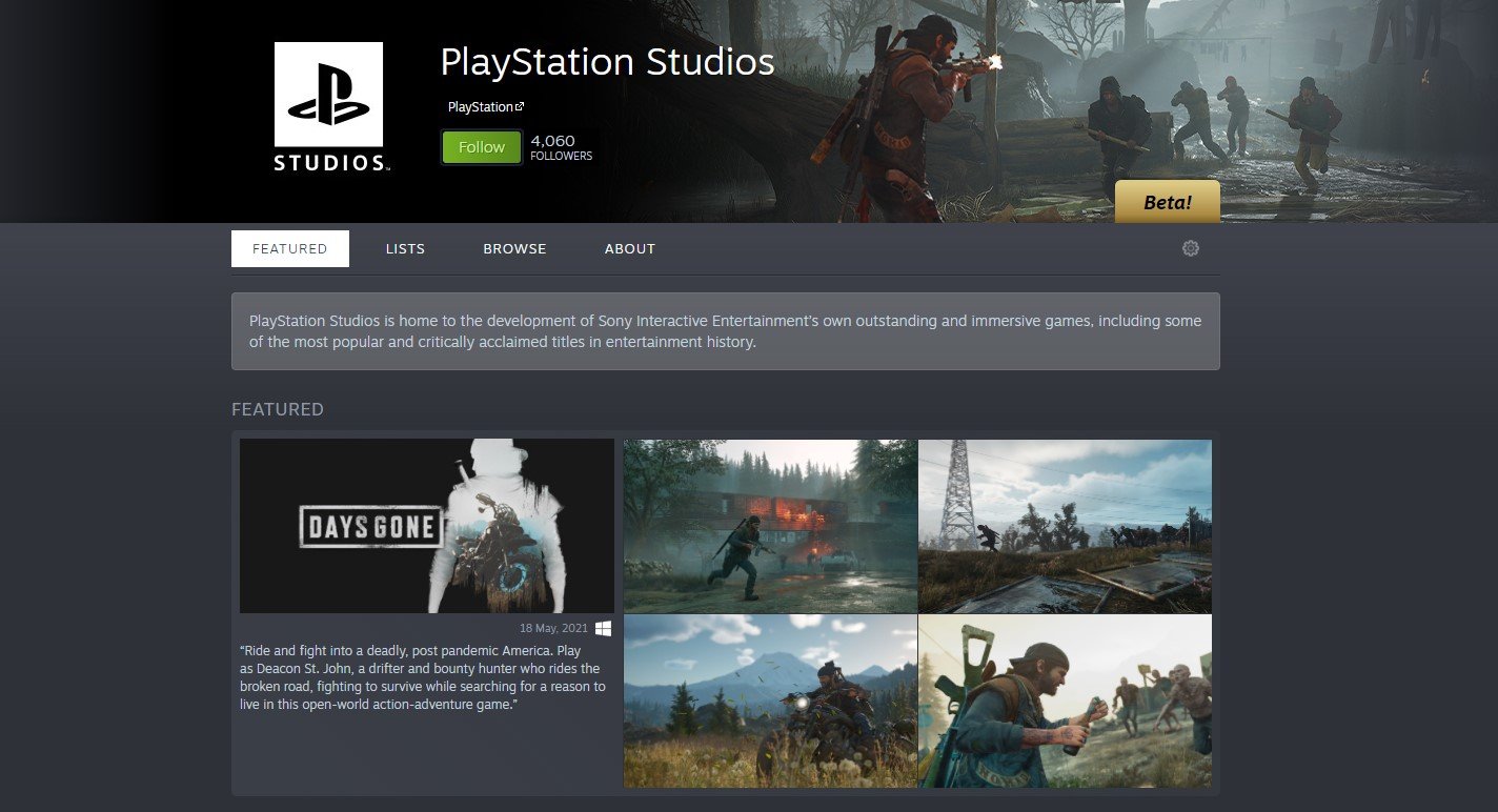 PlayStation Studios is Now Officially on the Steam Platform