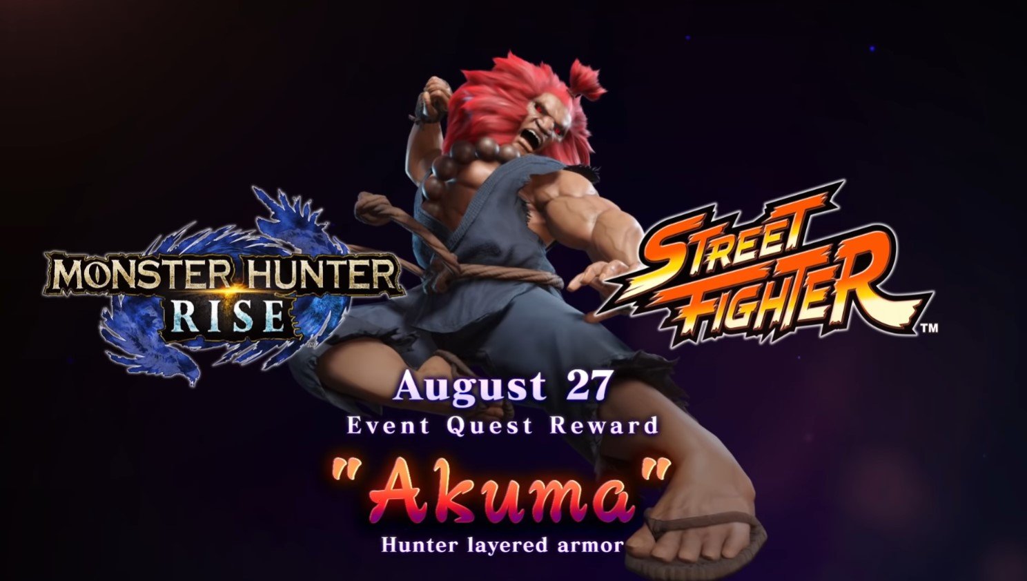 Monster Hunter Rise gets Street Fighter 5's Akuma this week