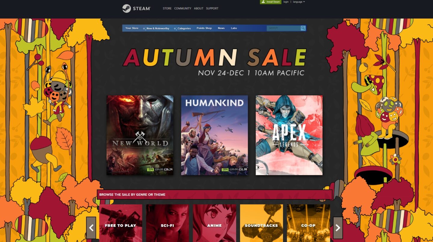 Steam has launched its Autumn Black Friday sale VGC