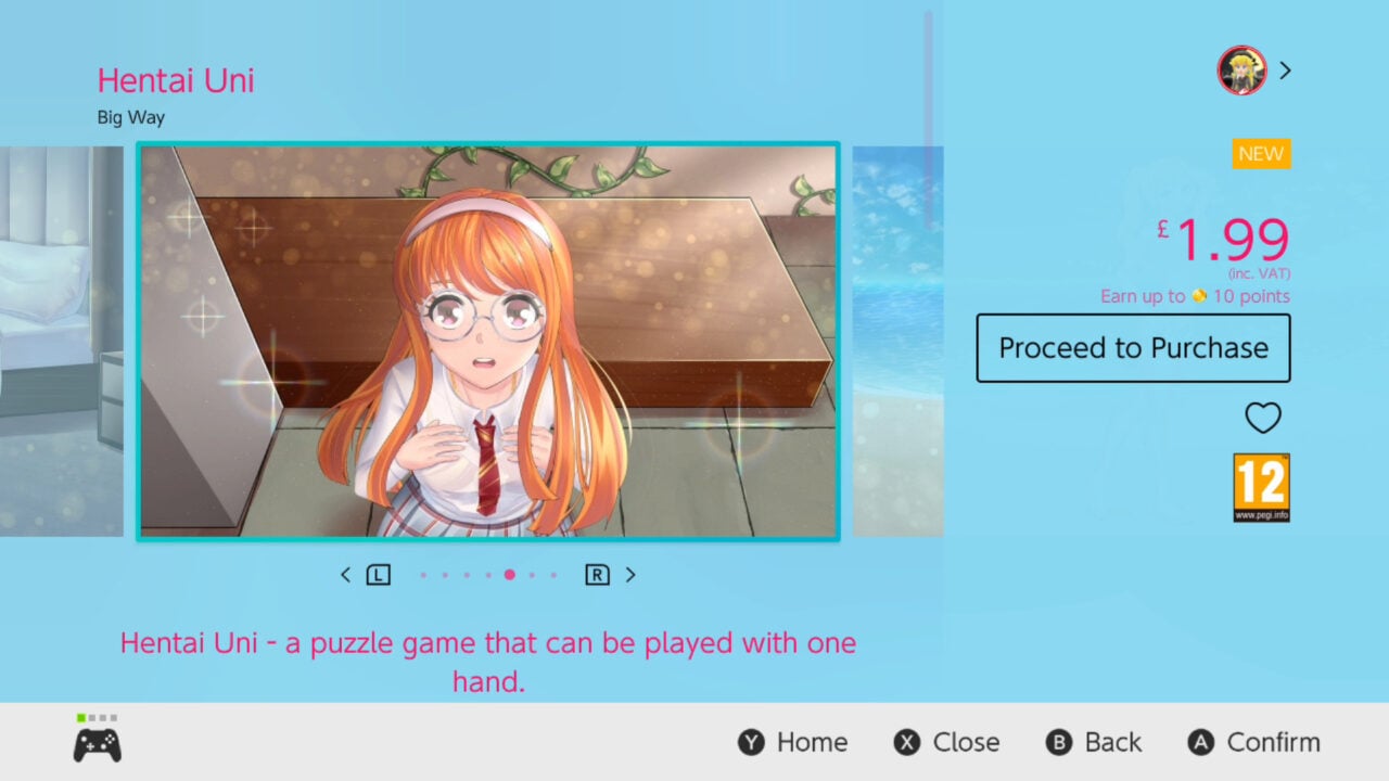 Nintendo Eshops Front Page Currently Features A Hentai Game ‘you Can Play With One Hand Vgc 8842