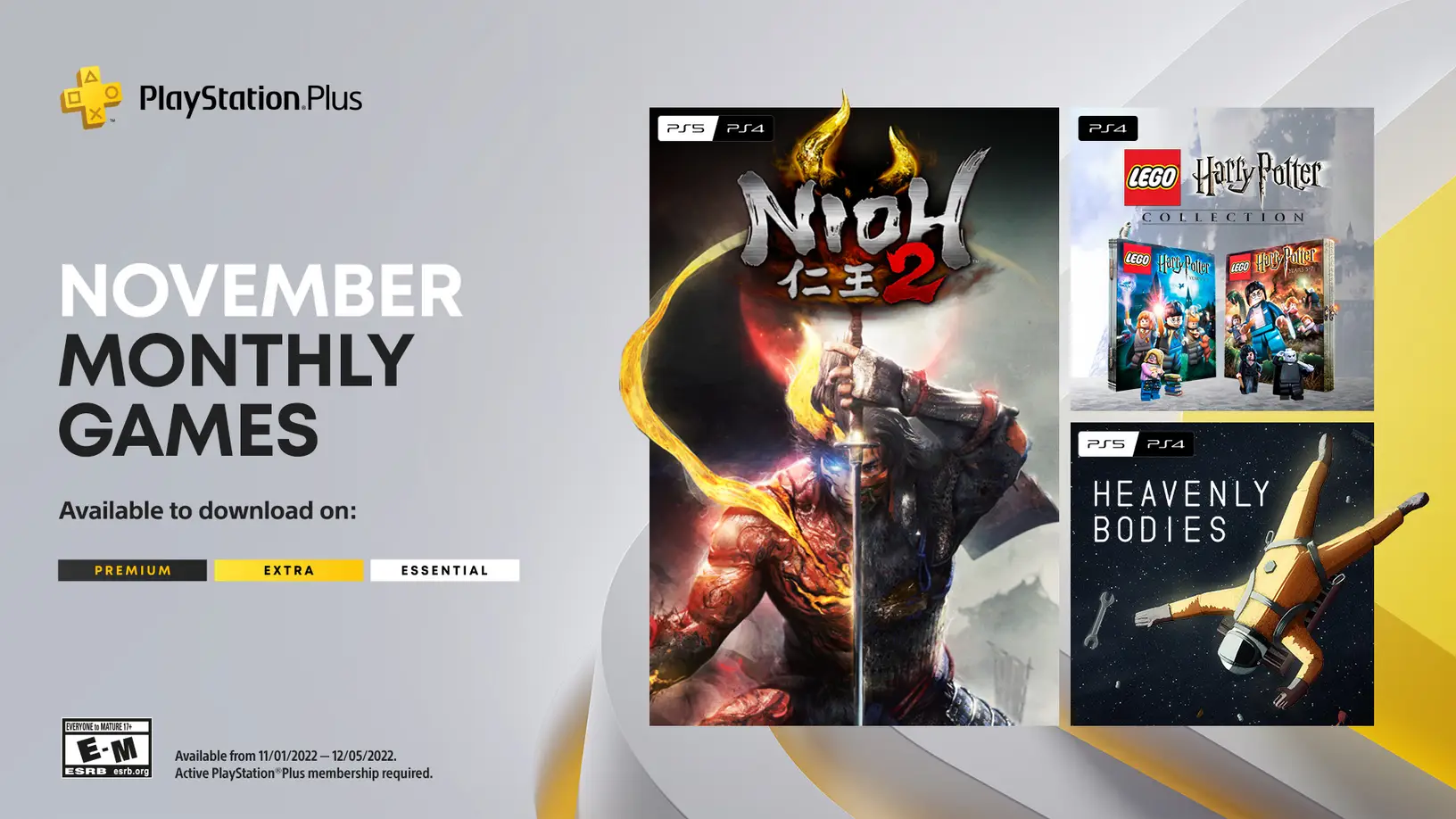 PS Plus Extra and Premium November 2022 games for PS5, PS4