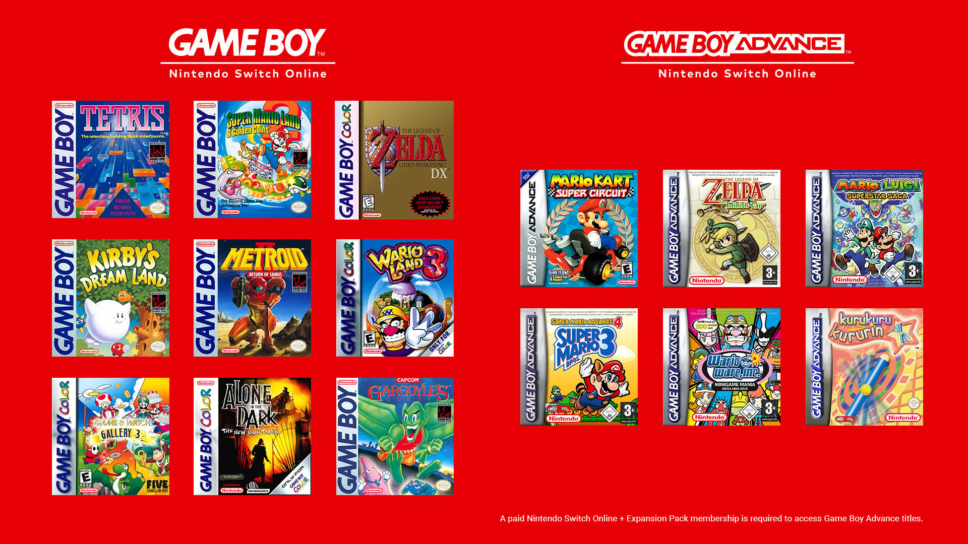 Gameboy & Gameboy Advance Games Now Available On Nintendo Switch