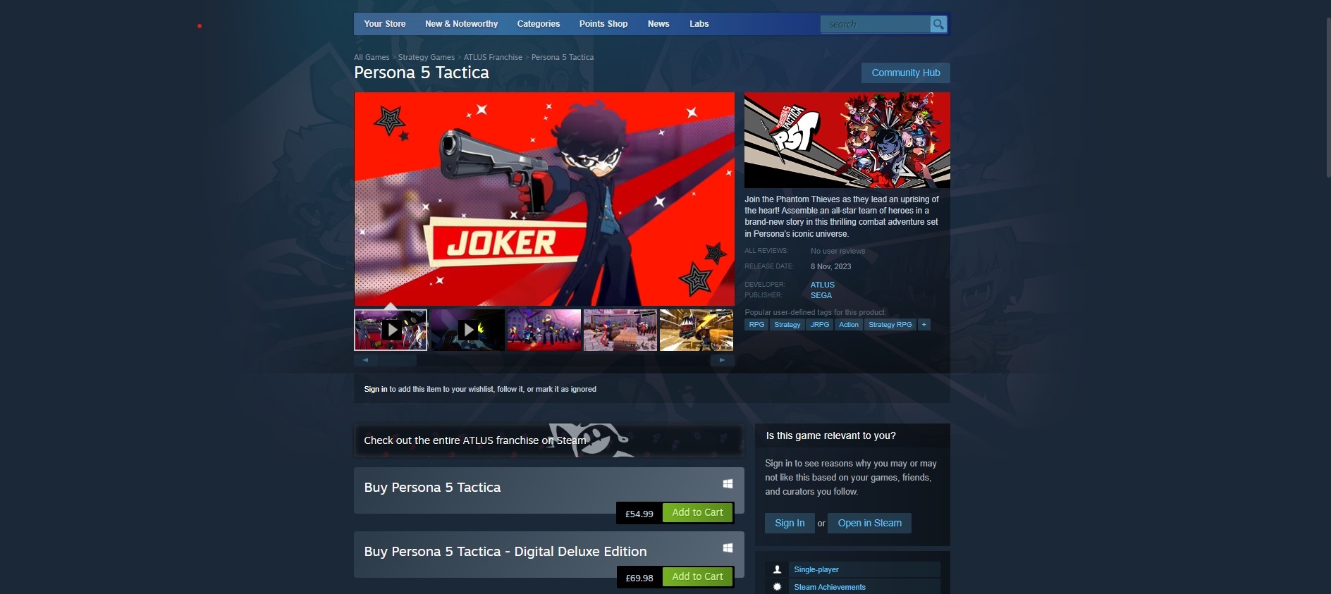 Persona 5 Tactica announced at Xbox Games Showcase